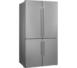 Koel-vriescombinatie met 4 deuren breedte 92cm 541L NO FROST inox Smeg