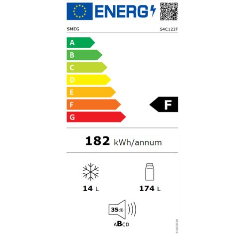 Inbouw Enkeldeurs koelkast met vriesvak 173L+14L  Smeg