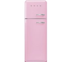 Jaren '50 Koelkast/diepvriezer 222L+72L scharnieren links roze  Smeg