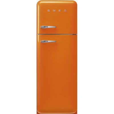 Jaren '50 Koelkast/diepvriezer 222L+72L scharnieren rechts oranje  Smeg