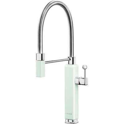 Mitigeur années 50 - douchette flexible - chromé et vert d'eau Smeg