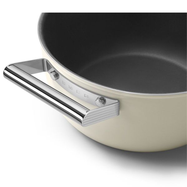 Smeg Kookpot met glazen deksel 24 cm crème