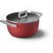 Kookpot met glazen deksel 24 cm rood 