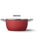 Kookpot met glazen deksel 24 cm rood 