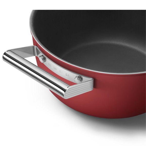 Kookpot met glazen deksel 24 cm rood 