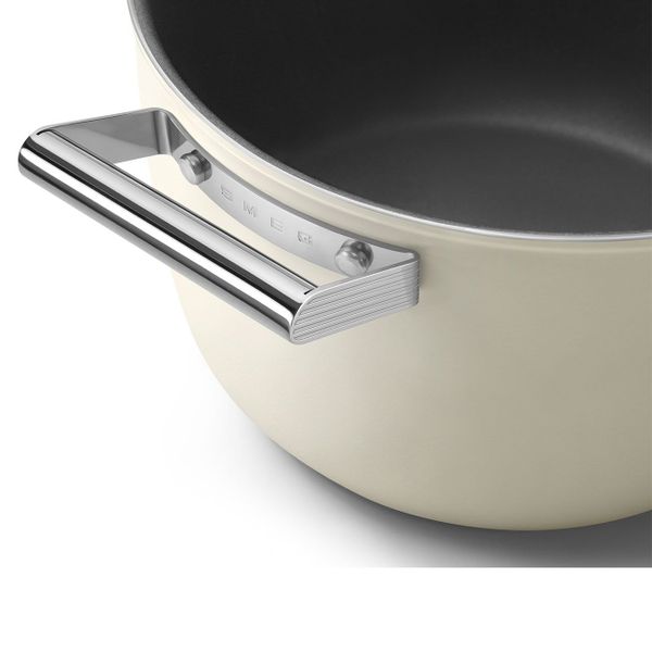 Smeg Kookpot met glazen deksel 26 cm crème