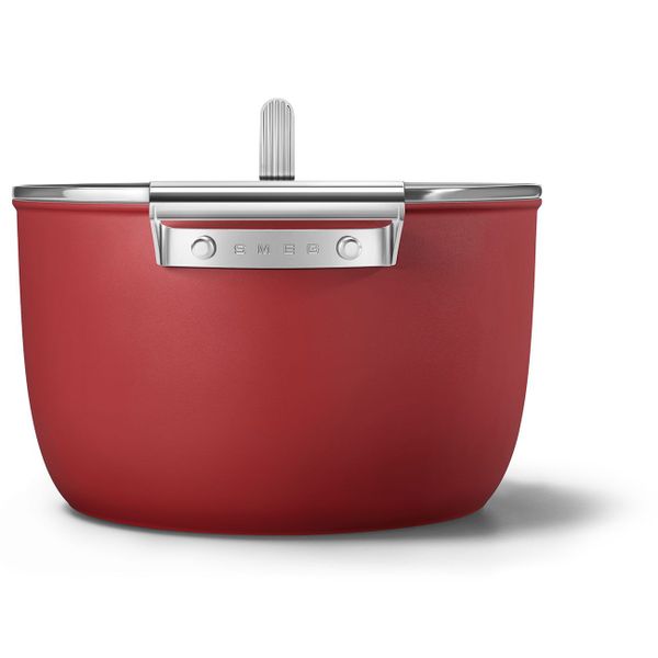 Kookpot met glazen deksel 26 cm rood 