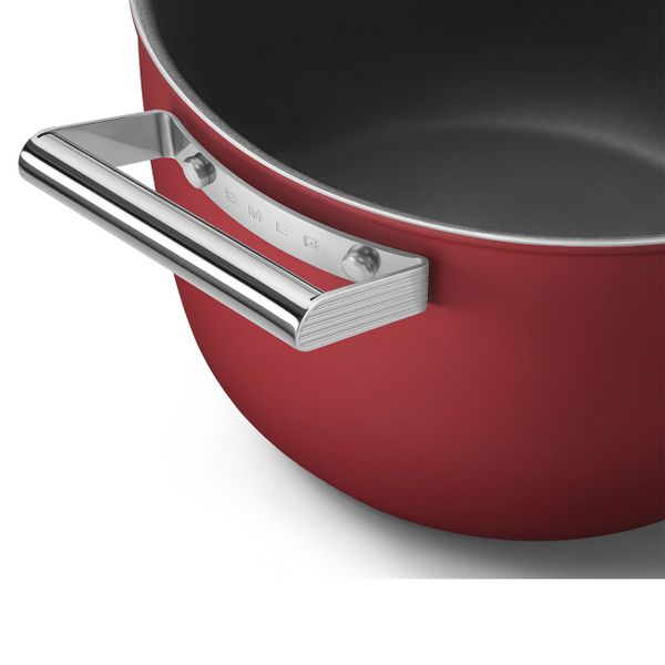 Kookpot met glazen deksel 26 cm rood 