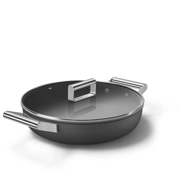 Sauteerpan met glazen deksel 28 cm zwart 