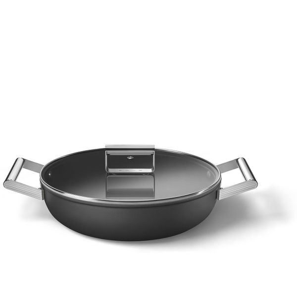 Sauteerpan met glazen deksel 28 cm zwart 