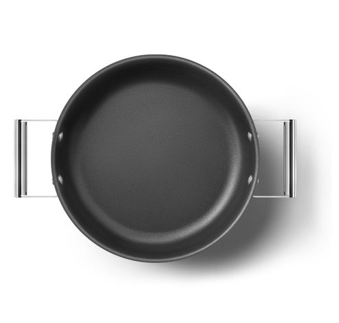 Sauteuse avec couvercle en verre 28 cm noir  Smeg