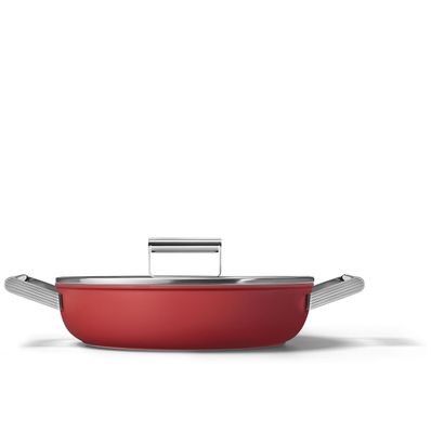 Sauteerpan met glazen deksel 28 cm rood 