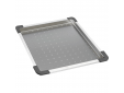 Inox geperforeerd uitgietbakje voor minimum radius spoelbakken - 370 x 410 x 30 mm