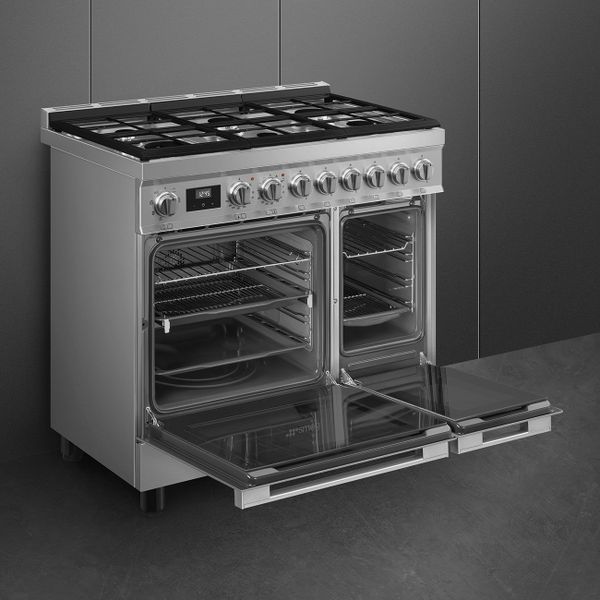 Smeg Portofino Fornuis CPF92GMX 90x60x90cm Inox