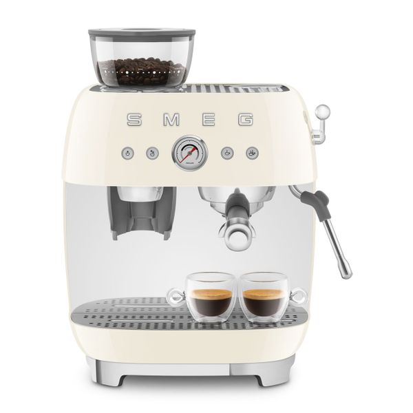 Machine à café expresso avec broyeur intégré - crème 