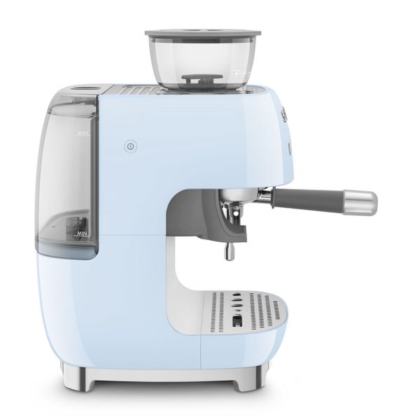 Espresso koffiemachine met geïntegreerde molen - pastelblauw 