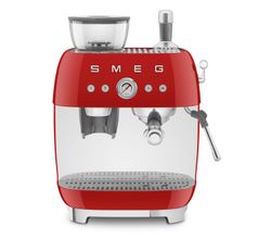 Espresso koffiemachine met geïntegreerde molen - rood Smeg