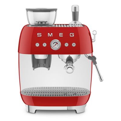 Espresso koffiemachine met geïntegreerde molen - rood Smeg