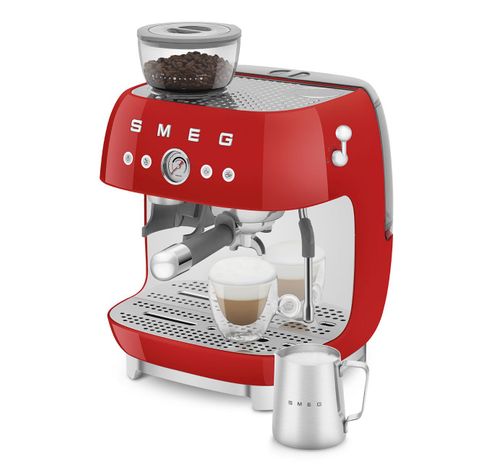 Espresso koffiemachine met geïntegreerde molen - rood  Smeg