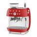 Espresso koffiemachine met geïntegreerde molen - rood 