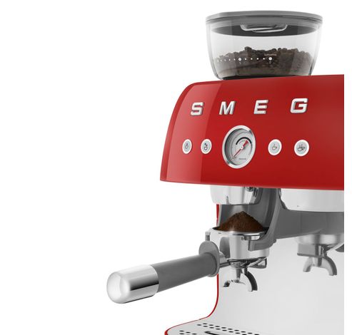 Espresso koffiemachine met geïntegreerde molen - rood  Smeg