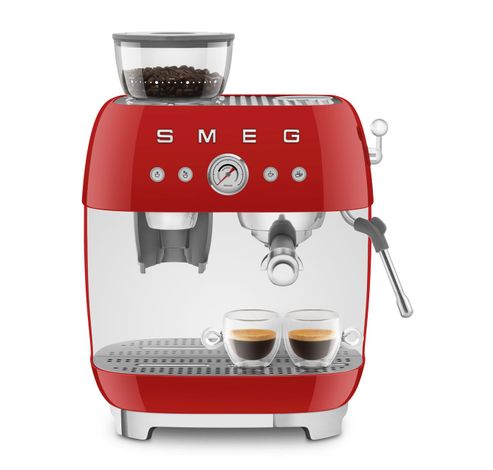 Espresso koffiemachine met geïntegreerde molen - rood  Smeg