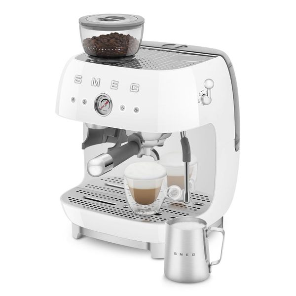 Smeg Espresso koffiemachine met geïntegreerde molen - wit