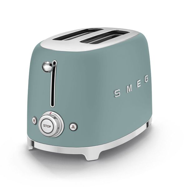 Smeg Broodrooster - 2 sleuven 2 sneden - emerald green