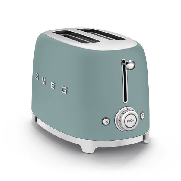 Smeg Broodrooster - 2 sleuven 2 sneden - emerald green