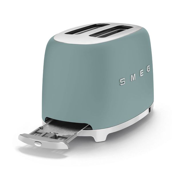 Smeg Broodrooster - 2 sleuven 2 sneden - emerald green