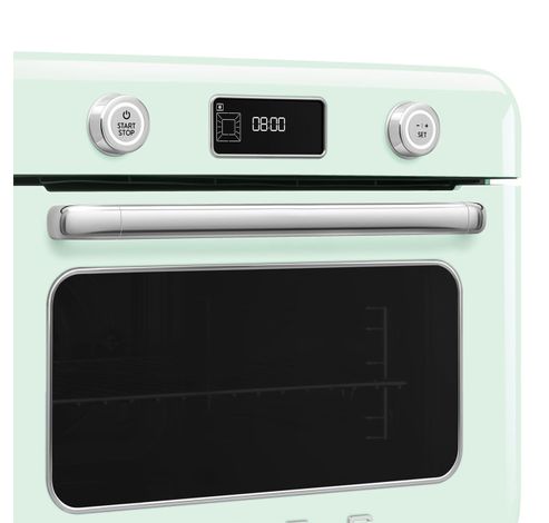 Vrijstaande combi stoomoven - 30L - 3 kookniveau's - 30 voorgeprogrameerde recepten - Pastelgroen  Smeg