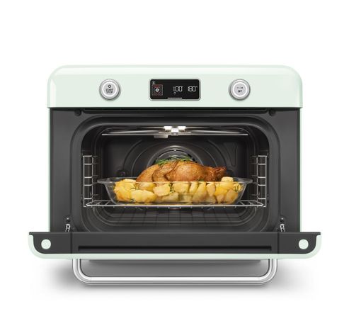 Vrijstaande combi stoomoven - 30L - 3 kookniveau's - 30 voorgeprogrameerde recepten - Pastelgroen  Smeg