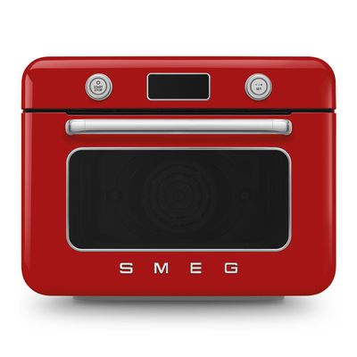 Four combi vapeur pose libre - 30L - 3 niveaux de cuisson - 30 recettes préprogrammées - Rouge Smeg