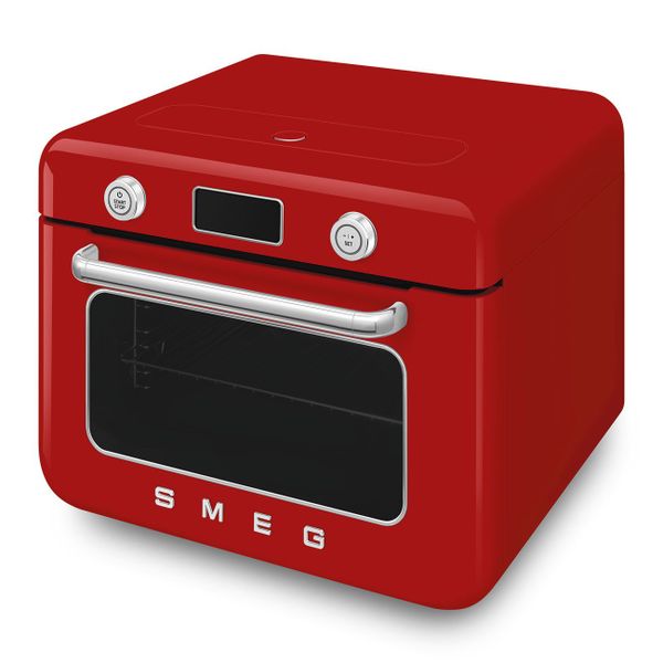 Smeg Vrijstaande combi stoomoven - 30L - 3 kookniveau's - 30 voorgeprogrameerde recepten - Rood