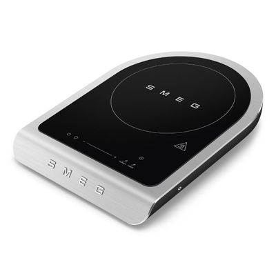 Taque à induction portable - 1 zone de cuisson - 9 niveaux de puissance + booster - commande slider - Ø12-24 cm - sonde de température - Noir mat Smeg