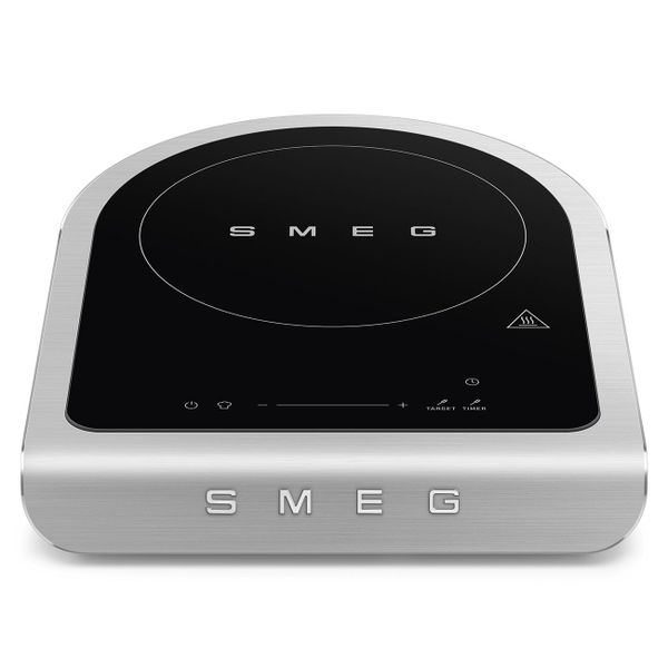 Smeg Draagbare inductie kookplaat - 1 kookzone - 9 vermogensniveau's + booster - slider bediening - Ø12-24 cm - temperatuursonde - Mat zwart