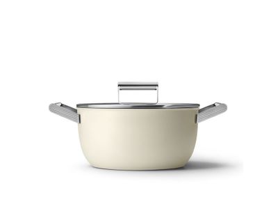 50's Style Aesthetic Sauteerpan met anti-aanbaklaag 24cm Crème