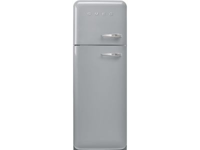 50's Style Koelkast/diepvriezer 222L+72L scharnieren Links Zilver