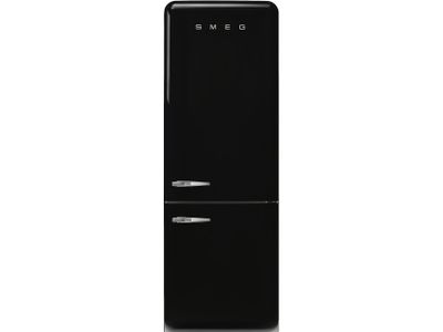 50's Style Koelkast/diepvriezer 333L+128L scharnieren rechts Zwart