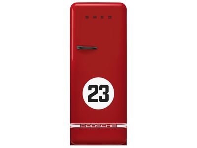 Porsche x SMEG FAB28 Koelkast/vriesvak 244L + 26L scharnieren rechts 917 Salzburg Red