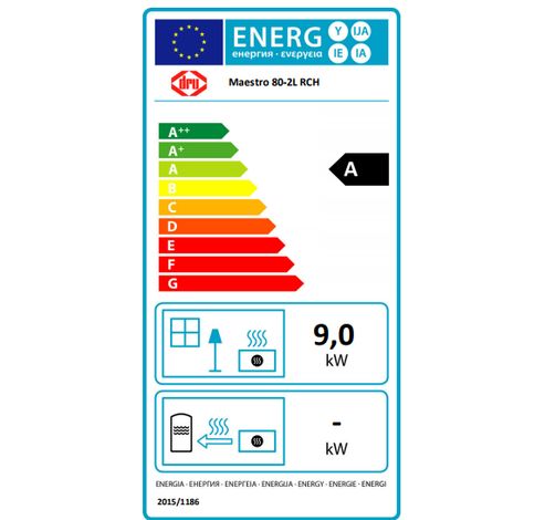 Maestro 80/2 Eco Wave Zwart, Clear View Glass, Propaan  Dru