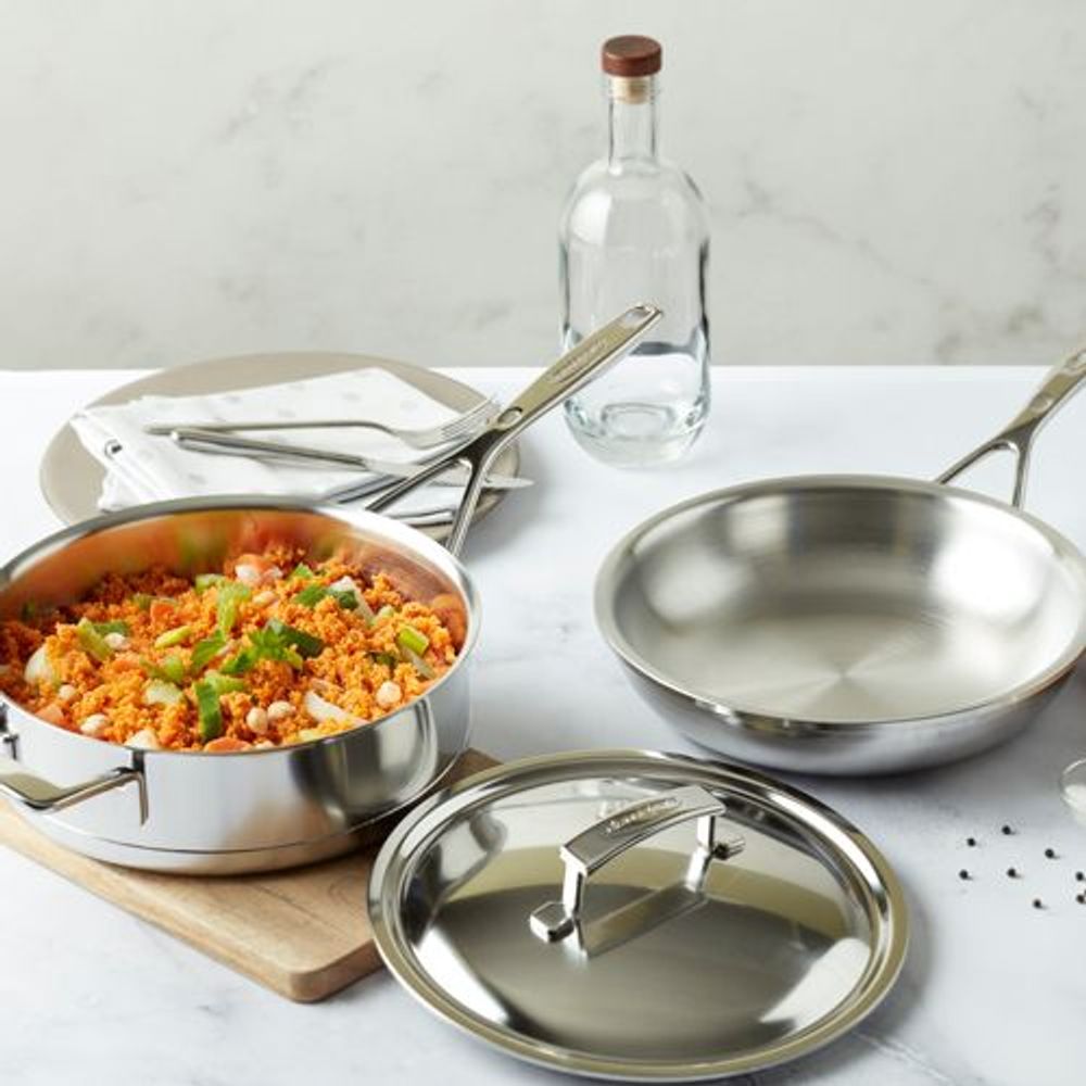 Demeyere Sauteerpannen Silver 7 Sauteuse met dubbelwandig deksel 24cm 2,8l