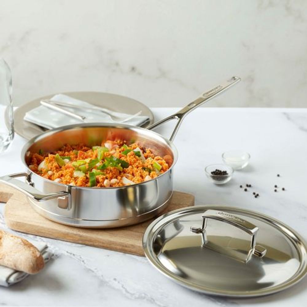 Demeyere Sauteerpannen Silver 7 Sauteuse met dubbelwandig deksel 24cm 2,8l