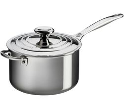 Steelpan in RVS Signature met Deksel 18cm 2,8l Le Creuset