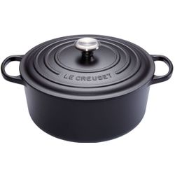 Gietijzeren Ronde cocotte met zwart interieur 18cm 1,8L zwart 