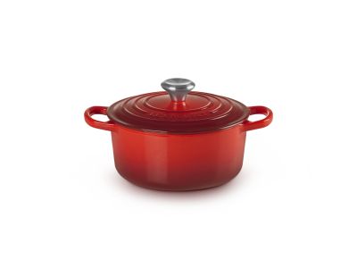 Stoofpan Rond in Geëmailleerd Gietijzer 18cm 1,8L kersenrood