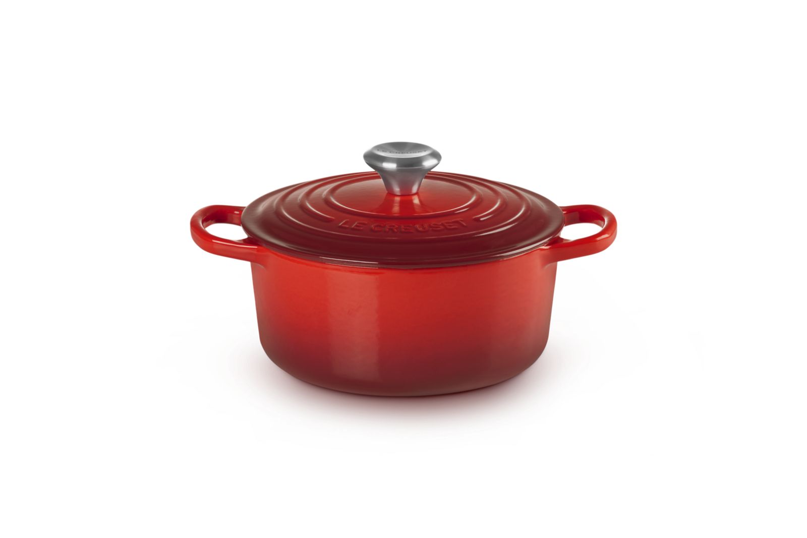 Stoofpan Rond in Geëmailleerd Gietijzer 18cm 1,8L kersenrood