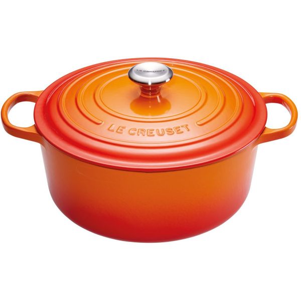 Gietijzeren Ronde cocotte 18cm 1,8L oranjerood 