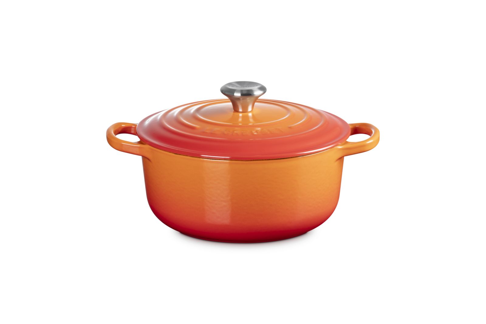 Stoofpan Rond in Geëmailleerd Gietijzer 20cm 2,4L Oranjerood