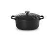 Stoofpan Rond met Zwart Interieur in Geëmailleerd Gietijzer 22cm 3,3L zwart